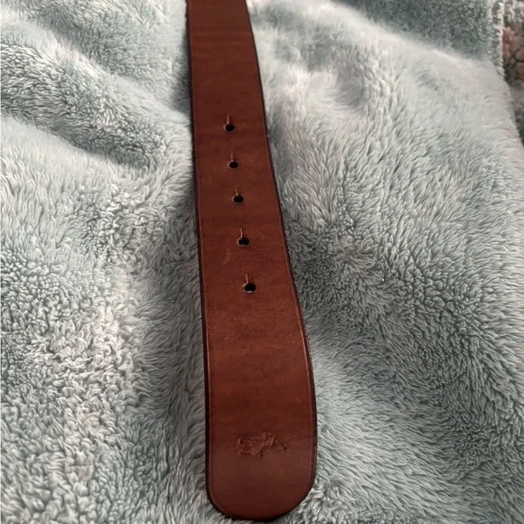 Polo by Ralph Lauren Tan Leather Belt with Bear Buckle - Picture 6 of 8